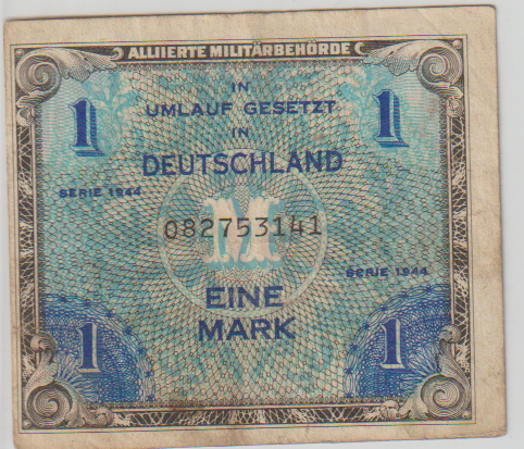 20E) SCARCE USA WWII MILITARY NOTE (USED ON USA BASES IN NAZI GERMANY )