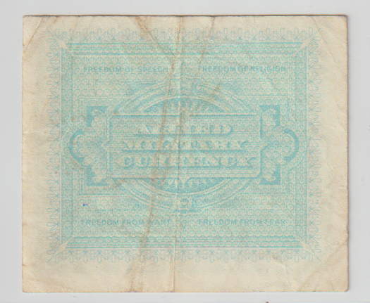 SCARCE USA WWII MILITARY NOTE (USED ON USA BASES IN ITALY)