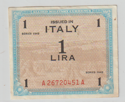 24) SCARCE USA WWII MILITARY NOTE (USED ON USA BASES IN ITALY )