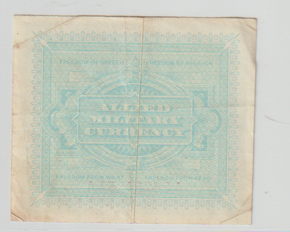 24) SCARCE USA WWII MILITARY NOTE (USED ON USA BASES IN ITALY )