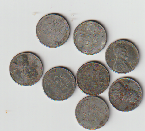 8- 1943  UNITED STATES STEEL PENNIES COIN LOT